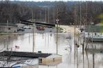 Olde Towne Fenton under floodwaters on Wednesday, Dec. 30, prior to the Meramec River cresting early Thursday morning, Dec. 31. Photo by Diana Linsley, Webster-Kirkwood Times.